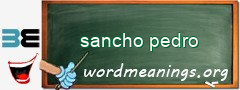 WordMeaning blackboard for sancho pedro